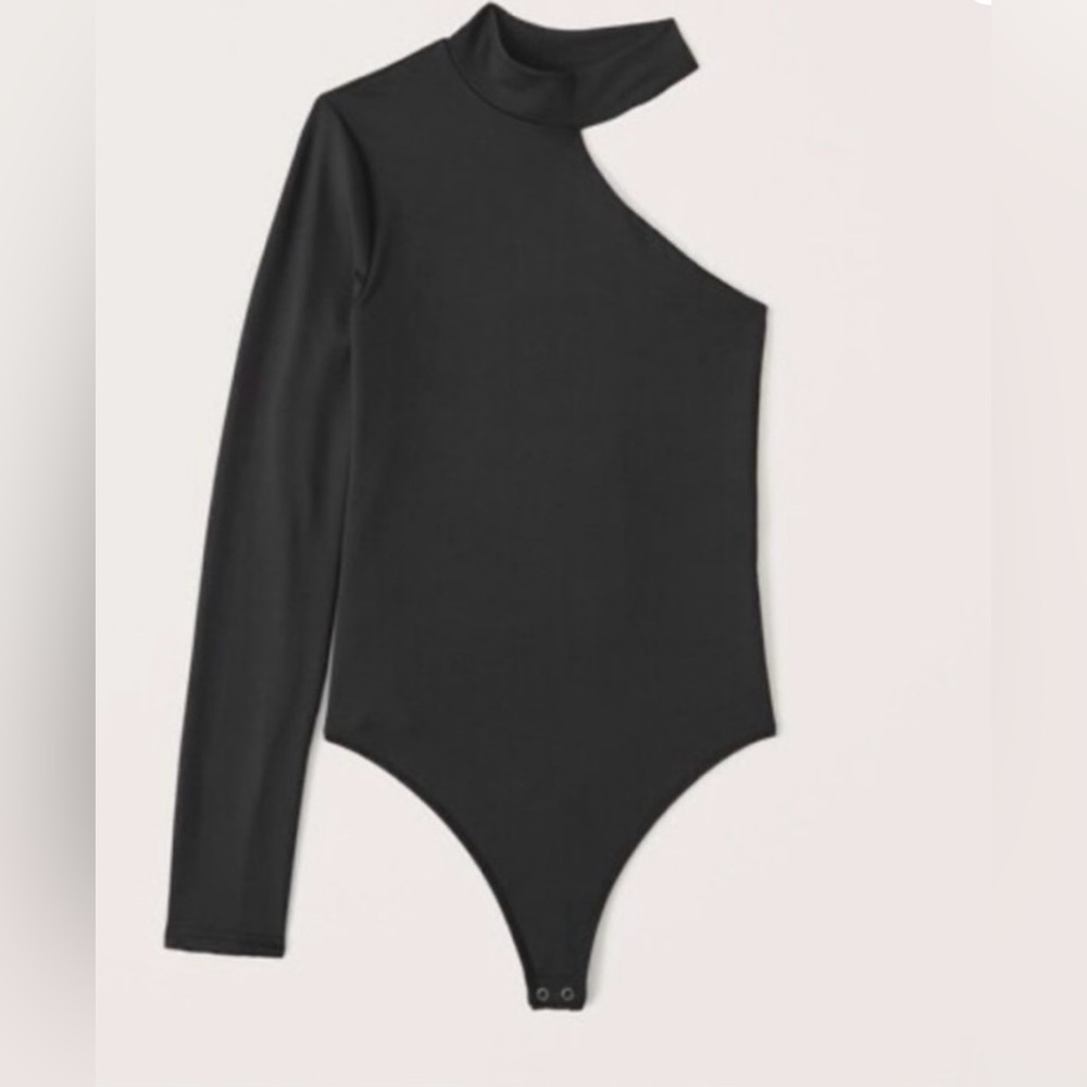 Abercrombie & Fitch Black One-Shoulder Bodysuit